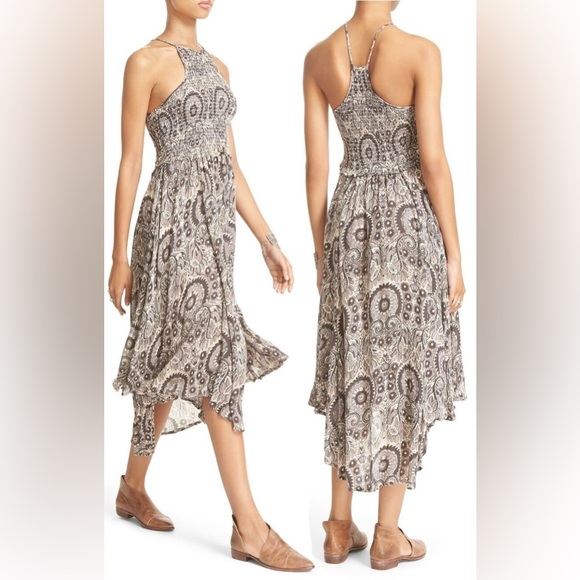 Free People Dresses & Skirts - FREE PEOPLE Season in the Sun Smocked Slip Dress Small